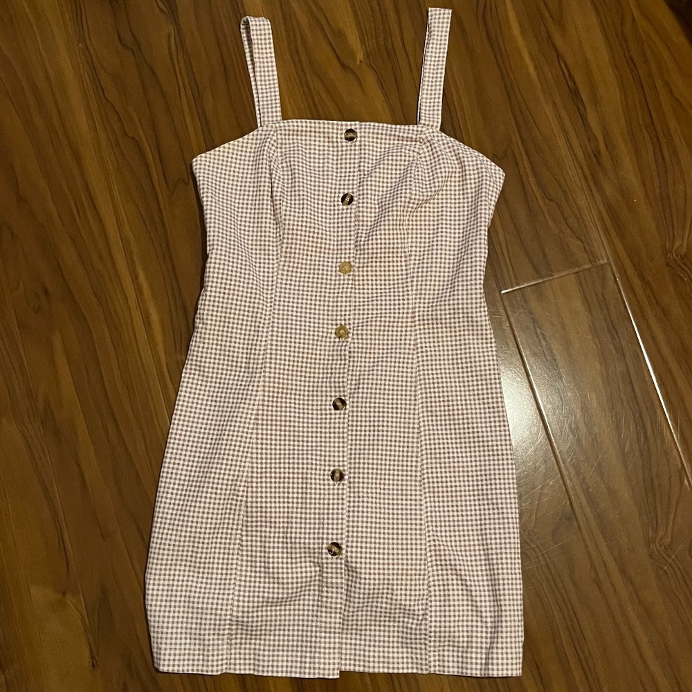 Brown Gingham Plaid Forever 21 Mini Dress Small